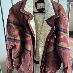 Mesa Ridge Brown Suede Jacket with Pattern
